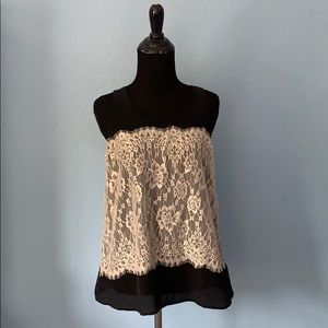 Black, floral women’s tank top blouse